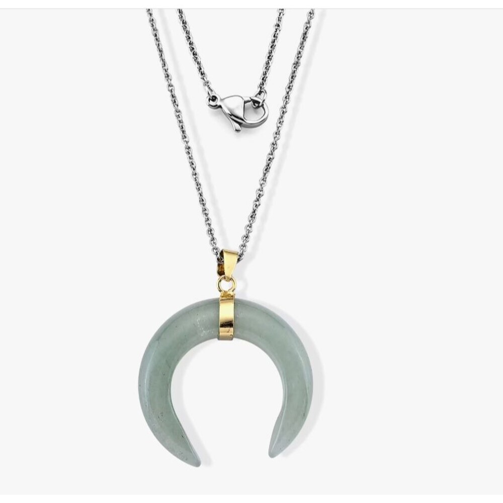 Green Aventurine 50.00 ctw Pendant in Goldtone w/ ION Plated YG Stainless Steel